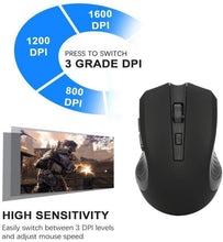 Carica l'immagine nel visualizzatore di Gallery, GeekerChip Mouse Wireless,Mouse Senza Fili con 6 Pulsanti,3 Livelli DPI Regolabili 800/1200/1600 per PC(Nero)