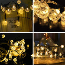 Carica l'immagine nel visualizzatore di Gallery, Catena Luminosa Esterno, TOGAVE LED Luce Stringa Solari Lucine 50 LED Lampadines IP65 Impermeabile Luci Da Esterno per Giardino, Matrimonio, Festa Bianco Caldo [Classe di efficienza energetica A+++]
