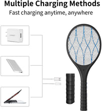 Carica l&#39;immagine nel visualizzatore di Gallery, DOUHE Racchetta Zanzare Elettrica, USB Ricaricabile Antizanzare, Torcia Rimovibile, 4000 Volt, 3 Strati Protezione Maglia, Efficace Contro le Mosche, Ideale per Interni ed Esterni
