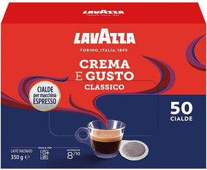 Lavazza (Roast and Ground) Crema E Gusto Classico, Caffè Macinato Espresso In Cialde, 4 Confezioni da 50 Cialde