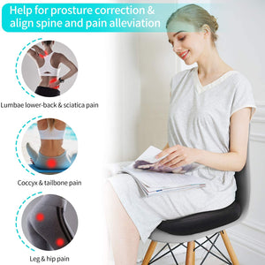 Power Of Nature Cuscino per Sedile Ortopedico, Cuscino Sedia Memory Foam, Ergonomico Cuscini Seduta per Auto, Ufficio, Computer, Sedia a Rotelle, Piaghe da Decubito e per Dolore al Coccige