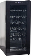 Carica l'immagine nel visualizzatore di Gallery, Cantinetta Frigo per Vini e bevande, Supporta 18 bottiglie,Porta in vetro temperato, cassetto cromato (53L)