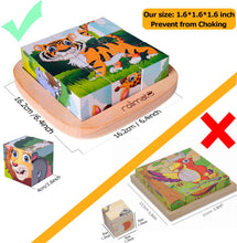 Carica l'immagine nel visualizzatore di Gallery, rolimate Puzzle di Legno, Lion Zebra Elefante Rinoceronte Tigre Giraffa, Giochi Legno Puzzle Regalo di Natale di Compleanno per 2 3 4+ Anni
