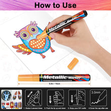 Carica l'immagine nel visualizzatore di Gallery, Gafild Pennarelli Metallic Marker Penne, Pennarelli a Vernice Acrilica 15 Colori Impermeabile Pittura Arte Pennarello Set per Ceramica, Tessuti, Plastica, Vetro, Metallo, Legno, Roccia, Tela, Carta