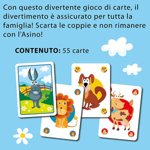 Lisciani Giochi- Ludoteca Le Carte dei Bambini Asino Gioco di società, Multicolore, 85743