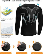 Carica l&#39;immagine nel visualizzatore di Gallery, Terecey Maglia Compressione Fitness Tecnica Uomo Manica Lunga Traspirante ad Asciugatura Rapida Sportiva T-Shirt