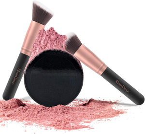 Pennelli Make Up EmaxDesign 17 pezzi Set di pennelli per trucco Fondotinta Cipria Crème Liquido Professionali Pennelli per volto ombretti e sopracciglio (Oro Rosa)