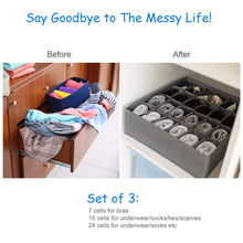 Carica l&#39;immagine nel visualizzatore di Gallery, NEWSTYLE Cassetto Organizer per Biancheria Intima,Set di 3 Armadio...