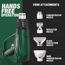 Carica l'immagine nel visualizzatore di Gallery, Pistola ad Aria Calda 2000W, TECCPO Pistola Termica Professionale, 400℃-250L/min, 550℃-500L/min, Riscaldamento Rapido, Perfetto per Restringere il PVC, con 7 Accessori -TAHG01P