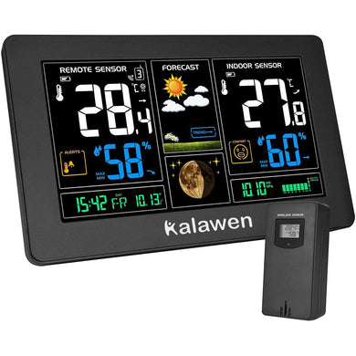 Kalawen Stazione Meteo Automatica Digitale Wireless Nero - Ilgrandebazar