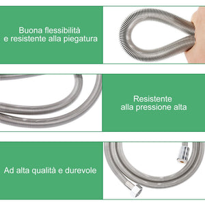 Rovtop 1.5m Flessibile Doccia, Adatto a Tutti i Soffione 1.5M, Argento - Ilgrandebazar