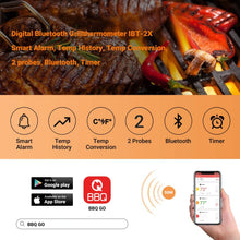 Carica l&#39;immagine nel visualizzatore di Gallery, Inkbird IBT-2X Bluetooth Termometro Digitale Barbecue Termometro e Timer con Sonda di Temperatura per Carne Grigliate BBQ Fumatore Forno di Cottura 2 sensori