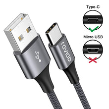 Carica l'immagine nel visualizzatore di Gallery, RAVIAD Cavo USB [4Pezzi, 0.5m 1m 2m 3m] Nylon Intrecciato Cavo USB Tipo C di Ricarica Rapida e Trasmissione per Samsung Galaxy S10/ S9/ S8 Plus, Huawei P30/ P20/ Mate20, Sony Xperia XZ (Grigio)