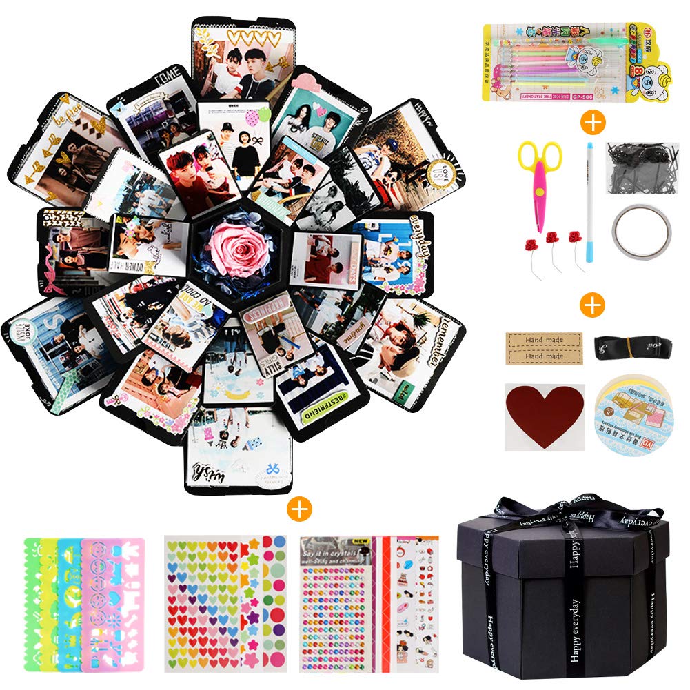 LEADSTAR Esplosione Box, Explosion Box Scrapbook Creative DIY Photo Nero - Ilgrandebazar