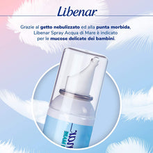 Carica l'immagine nel visualizzatore di Gallery, Libenar Spray Nasale Decongestionante, Soluzione Ipertonica con Acqua di Mare per Adulti, Bambini e Neonati - 100 ml