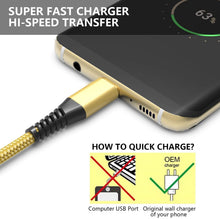 Carica l'immagine nel visualizzatore di Gallery, Yosou Cavo USB C,Cavo USB Tipo C 2M Cavo di Ricarica Rapida 2Pezzi Carica Caricabatterie per Samsung S20 S21 S8 S9 S10 A40 A11 A12 A41 A42 A50 A51 A52 A71 A20e A21s,Huawei P9 P20 P10 P30,Xiaomi,Sony Oro