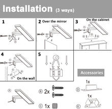 Carica l&#39;immagine nel visualizzatore di Gallery, Kimjo LED 5W Lampada Specchio da Bagno 350LM 4000K Bianco Neutro 230V IP44 Lampada Trucco Illuminazione Trucco 30cm Plastica ABS per Illuminazione Luce da Parete