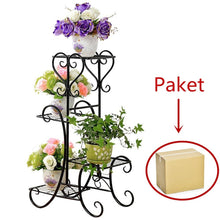 Carica l&#39;immagine nel visualizzatore di Gallery, Malayas Scaffale Porta-fiori 4 Ripiani Ferro Fioriera Verticale a Scala Nero - Ilgrandebazar