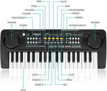 Carica l&#39;immagine nel visualizzatore di Gallery, Shayson 37 Tasti Tastiera Elettronica Tastiera Portatile Pianola Multifunzione Mini Tastiera Music Giocattolo educativo per Bambini Regalo