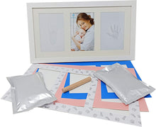 Carica l&#39;immagine nel visualizzatore di Gallery, CORNICE Impronta Mani E Piedi Neonati Idea Regalo Neonato e Mamma Impronta Argilla Per Nascita Bimbi Kit Set Calco Mani