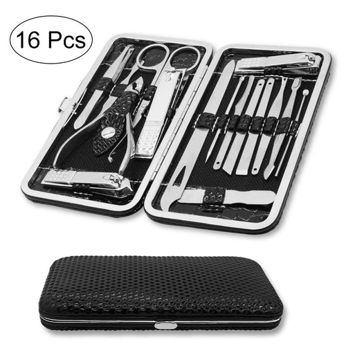 Miriqi 16 Pcs Pedicure Manicure Set Tagliaunghie Set，Professionale nero - Ilgrandebazar