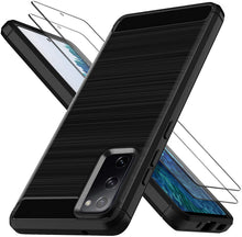 Carica l'immagine nel visualizzatore di Gallery, LK Custodia per Samsung Galaxy S20 Fe 4G/5G-2 Pack Vetro Temperato Screen Protector, [Anti-Impronta Digitale] Protettiva Flessibile Soft TPU Spazzolato Case Cover per Samsung Galaxy S20 Fe- Nero