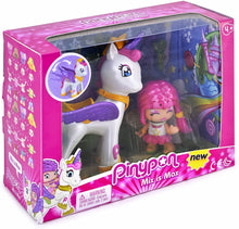 Carica l'immagine nel visualizzatore di Gallery, PINYPON - Unicorno volante e personaggio Pinypon con stella con decorazione segreta, per bambine/I dai 4 anni, Famosa 700014082 Unicorno volante Single