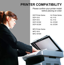 Carica l&#39;immagine nel visualizzatore di Gallery, GPC Image TN1050 Cartuccia toner Compatibile per Brother TN-1050 TN 1050 per Brother HL-1110 HL-1112 DCP-1510 DCP-1512 DCP-1612W DCP-1610W HL-1210W MFC-1810 MFC-1910W HL-1212W(2 Nero,1000 Pagina
