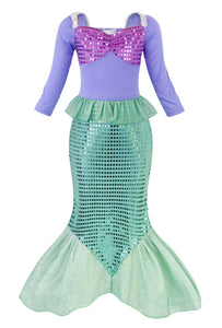 AmzBarley Il Costume della Sirenetta Ariel Vestito vestirsi Ragazze Bambine... - Ilgrandebazar