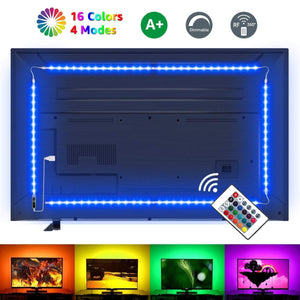 LE Striscia LED RGB 2m 5050 SMD, Luminosa USB TV RGB, - Ilgrandebazar