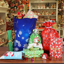 Carica l'immagine nel visualizzatore di Gallery, 30 sacchetti regalo di Natale, sacchetti regalo in stagnola, 6 diversi motivi, sacchetti regalo di Natale con 30 nastri per regali di Natale