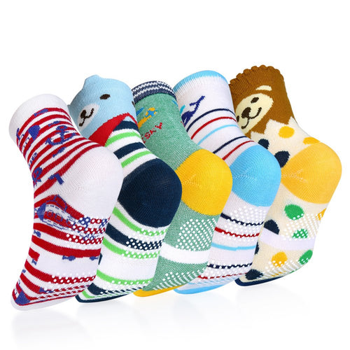 VBIGER Calzini Antiscivolo Bambino Cotone 5 Paia