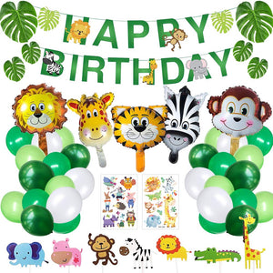 MMTX Giungla Decorazioni di Compleanno Party Ragazzi-Happy Banner Verde - Ilgrandebazar