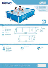 Carica l'immagine nel visualizzatore di Gallery, Bestway 56403 Piscina rettangolare fuoriterra 259x170x61 cm, Blue