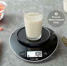Carica l'immagine nel visualizzatore di Gallery, CAMRY Bilancia da cucina digitale Bilancia elettronica per alimenti con ciotola rimovibile Ampio display LCD Interruttore a pulsante Precisione 1g Capacità 5 kg/11 lb (Nero)