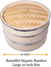 Carica l&#39;immagine nel visualizzatore di Gallery, Vaporiera di bambù organico da 10 pollici (25,4 cm) Harcas. 2 Clear - Ilgrandebazar