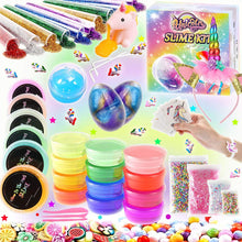 Carica l'immagine nel visualizzatore di Gallery, Kit Completo per Slime Unicorno – 20 Colori Slime Kit per Ragazze Giocattoli con 10 Glitter in Polvere(Tutto Incluso)