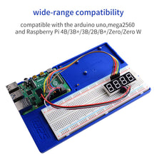 Carica l&#39;immagine nel visualizzatore di Gallery, GeeekPi Raspberry Pi 4 Holder ABS Breadboard Holder,5 in 1 Base Blu