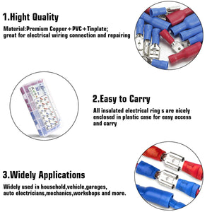 360pcs Connettori Elettrici, Geepro misto Assortiti Lug Kit Isolato - Ilgrandebazar