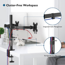 Carica l&#39;immagine nel visualizzatore di Gallery, BONTEC Supporto Doppio Monitor per Schermo LED LCD da 13 a 27 Pollici, Ergonomica Inclinazione e Rotazione Braccio Monitor Scrivania con Morsetto, Dimensioni VESA: 75x75-100x100 mm