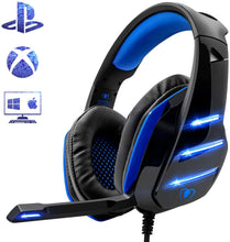 Carica l'immagine nel visualizzatore di Gallery, Beexcellent GM-3, Cuffie Gaming Super Confortevole con Microfono e Stereo Bass per Xbox One PS4 PC Smartphone, 3.5mm, Blu