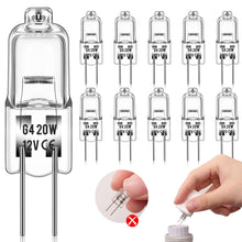 Carica l&#39;immagine nel visualizzatore di Gallery, Lampadine Alogene G4 （10 pezzi）12V 20W 2800K Luce bianca calda dimmerabile lampadina alogena Per la sostituzione di lampadari di cristallo, luci di segnalazione, illuminazione della cucina, ecc.