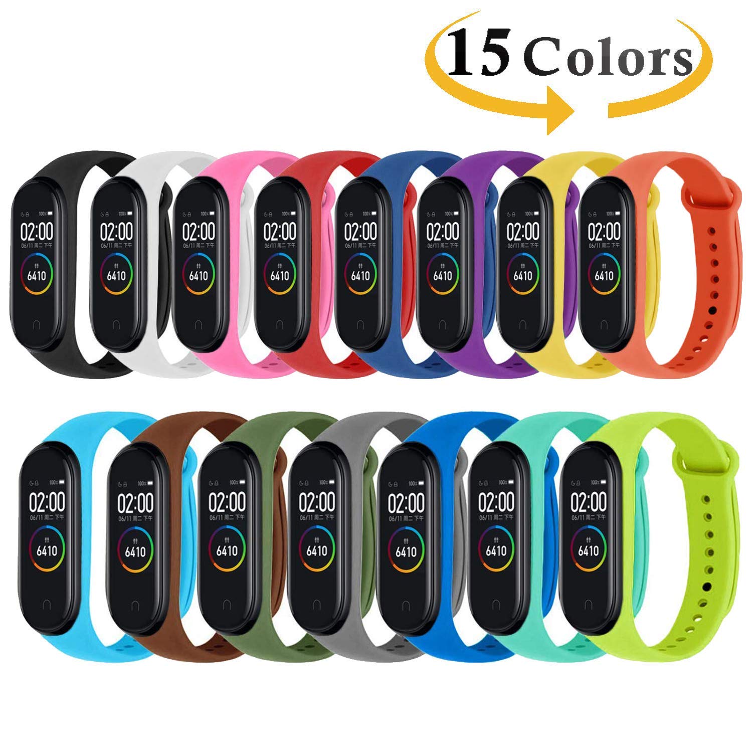 Monuary 8 Pezzi Cinturino per Xiaomi Mi Smart Band 4 / Mi Band 3 Monuary 8 Pezzi Cinturino per Xiaomi Mi Smart Band 4 / Mi Band 3