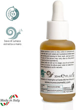 Carica l'immagine nel visualizzatore di Gallery, Nuvo' Bava di Lumaca 90% Siero Viso Gel Antimacchia BIOLOGICO CERTIFICATO Idratante Antirughe Acido Ialuronico Vitamina C Oli Essenziali per Viso Collo Contorno occhi Décolleté Made in Italy