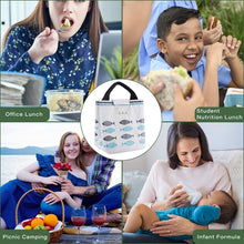 Carica l&#39;immagine nel visualizzatore di Gallery, Borsa Termica Pranzo per Donna, KNMY Borsa Pranzo Tote, Impermeabile Stoffa Oxford Borsa Termica Pranzo Ufficio, Borsa Picnic per Alimenti per Bambini