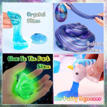 Carica l'immagine nel visualizzatore di Gallery, Kit Completo per Slime Unicorno – 20 Colori Slime Kit per Ragazze Giocattoli con 10 Glitter in Polvere(Tutto Incluso)