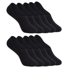 Carica l'immagine nel visualizzatore di Gallery, YOUCHAN Calzini Donna Uomo Fantasmini Calze 10 Paia Invisibili Sportive Antiscivolo Cotone con Taglio Basso-Nero-43-46