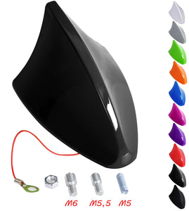 WOLTU 7022 Antenna Auto Universale a Pinna di Squalo Shark Nero Lucido