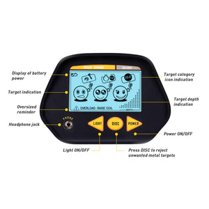 INTEY Metal Detector - modalità all e Disc, Bobina di Ricerca... - Ilgrandebazar