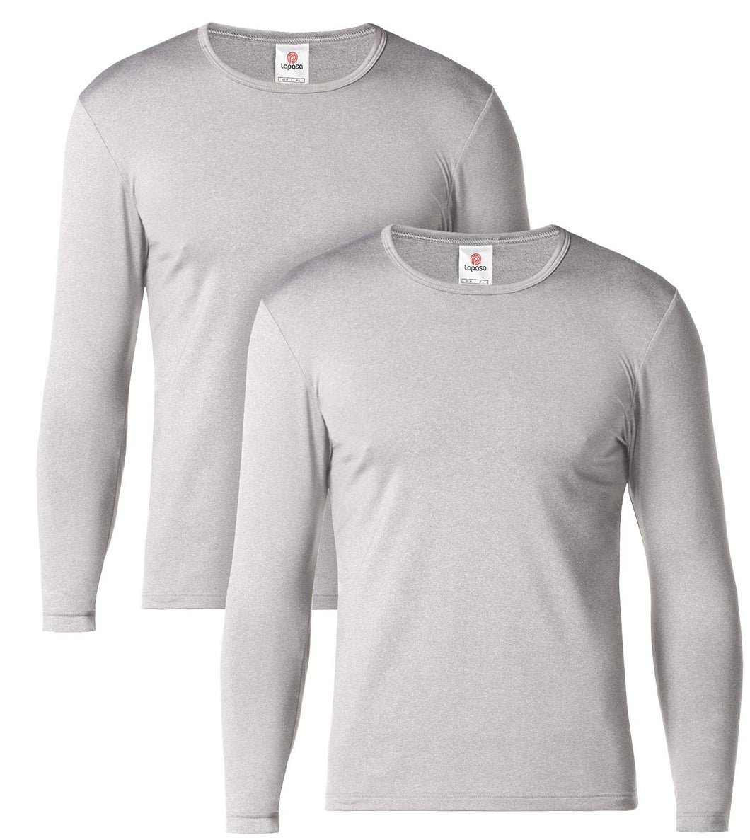 LAPASA Uomo T-Shirt Termica Pacco da 2 -Ti XL, Grigio Chiaro(pacco Da 2) - Ilgrandebazar